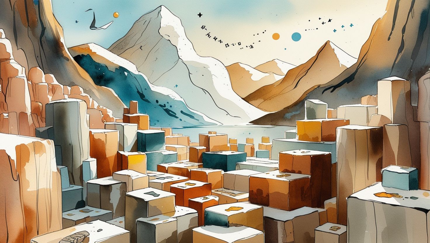 Aquarell-Illustration eines Kartenstapels — Karten als Modelle der Wirklichkeit